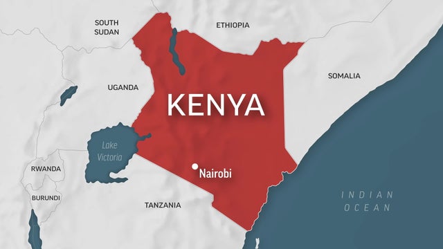 Kenya - Zoom on World Map. Animated Vector Map of Kenya. 4K Video Footage. Motion Graphics 