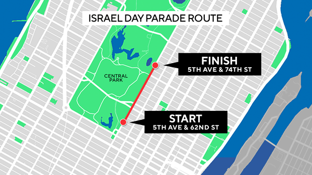 Israel Day Parade route 2026