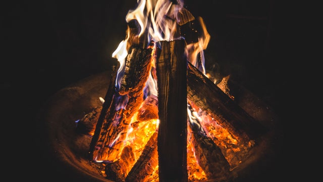 Fire Burning in Fire Pit 