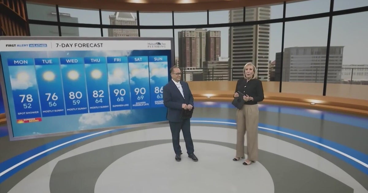 Warm, comfortable weather in Maryland this week - CBS Baltimore