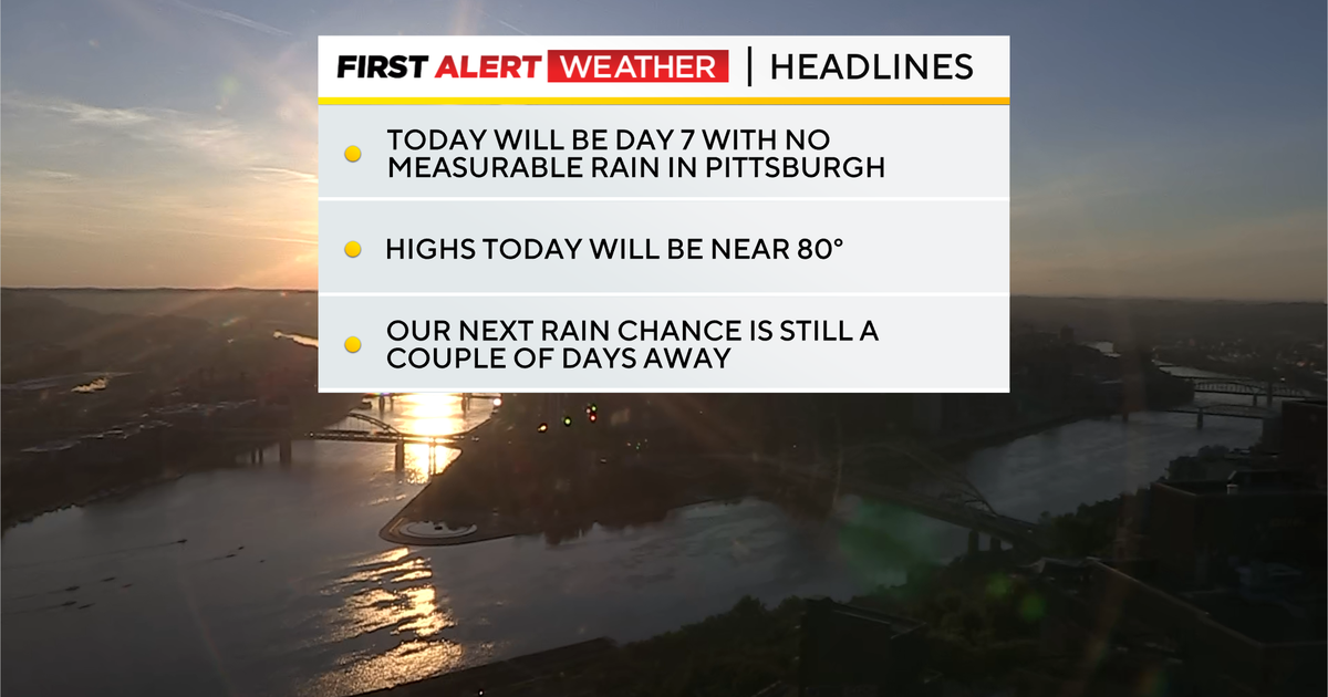Pittsburgh looking at its 7th day with no measurable rain