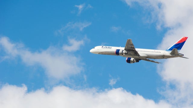 Delta Airlines Passenger Jet in Flight 