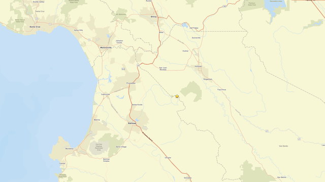a map showing where an earthquake struck 