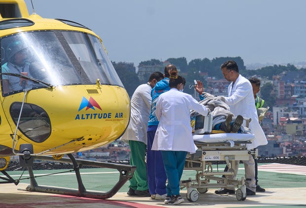 CORRECTION Nepal Everest Sherpa Rescued 