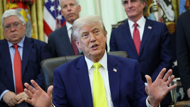 President Trump speaks during a "Beautiful, Clean Coal" event in the Oval Office of the White House in Washington, D.C., on June 4, 2026. 