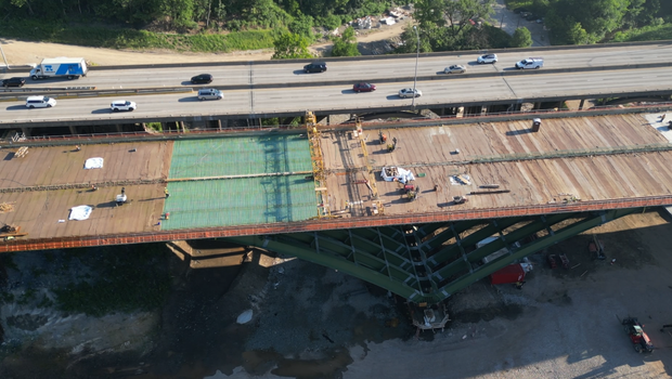 PennDOT crews to pour final concrete for new Commercial Street Bridge ahead of Parkway East shutdown