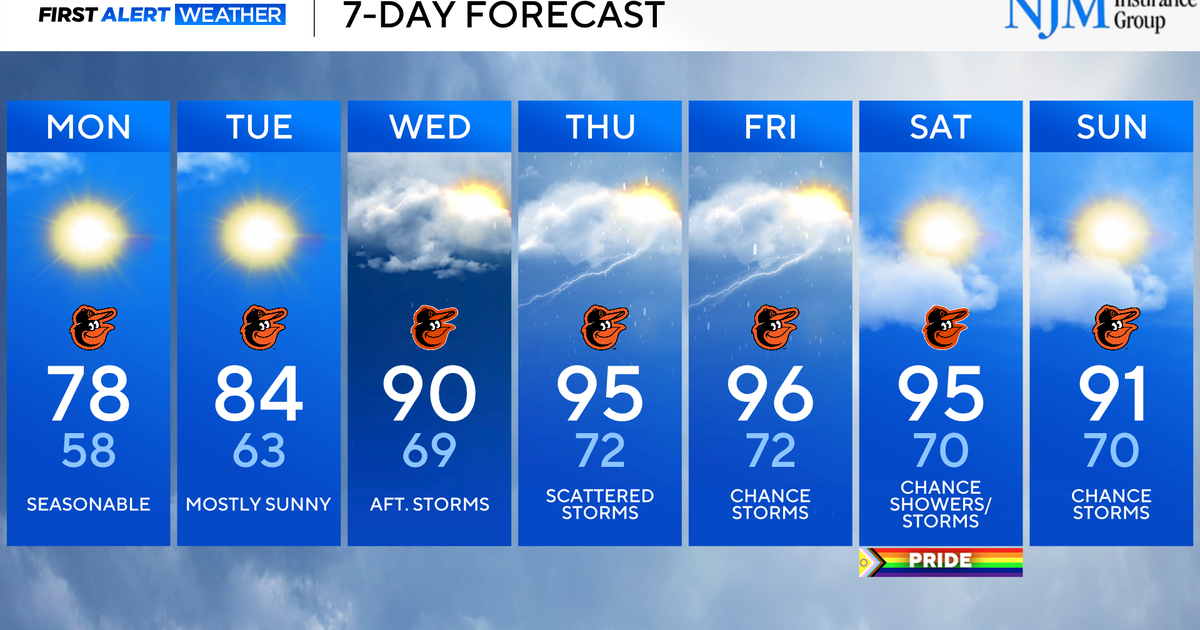 Seasonable temperatures across Maryland to start the week - CBS Baltimore