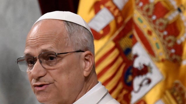Pope Leo XIV delivers a speech at the Congress of Deputies in Madrid 