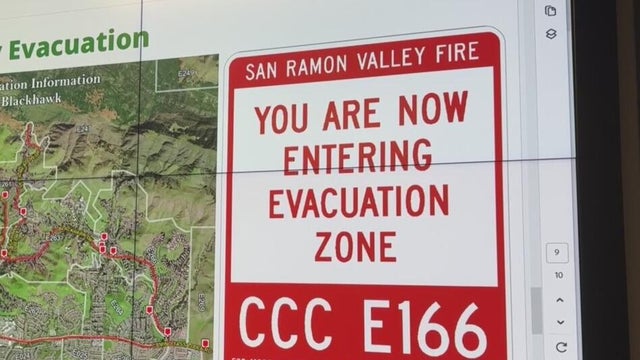 A sign that shows residents which evacuation zone they are in 