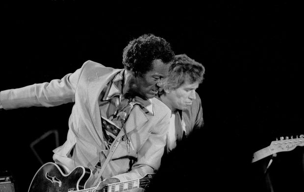 Chuck Berry and Keith Richards perform in Chicago