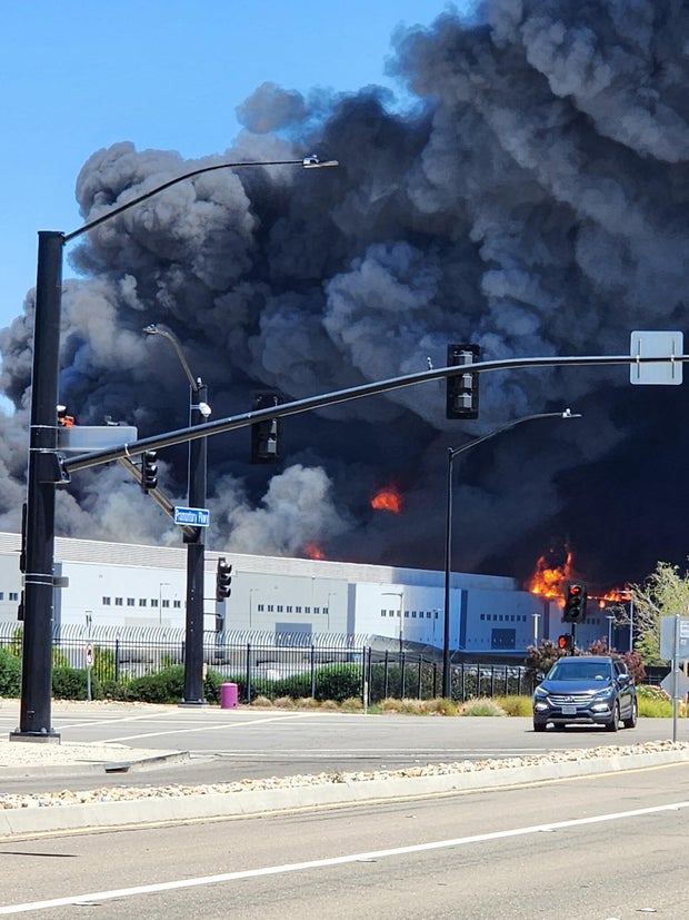 View of Medline fire from Zinus Inc