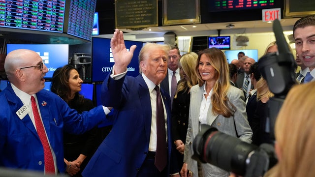 President-elect Donald Trump walks the floor of the New York Stock Exchange on Thursday, Dec. 12, 2024. 