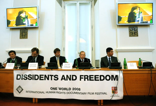 From left: North Korean freedom activist 