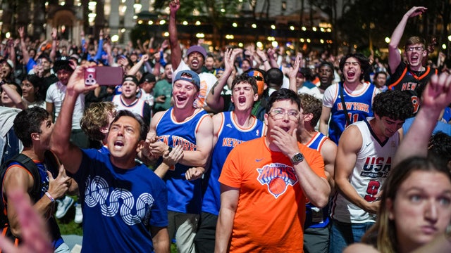 Knicks Fans Gather Around NYC To Watch Game 4 Of The NBA Finals Against The San Antonio Spurs 