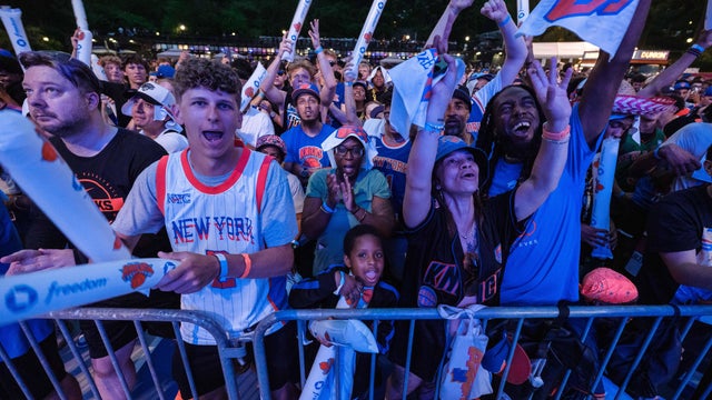 Knicks Fans Gather Around NYC To Watch Game 4 Of The NBA Finals Against The San Antonio Spurs 