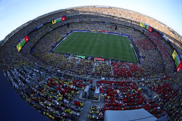 A general view during the FIFA World Cup 2026 Group C match between Brazil and Morocco at New York New Jersey Stadium on June 13, 2026 in East Rutherford, New Jersey.