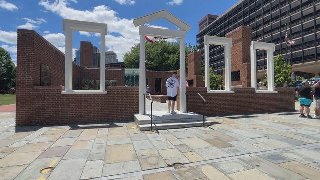 People visit the President's House Site in Philadelphia 