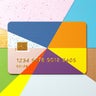 Multicolored circular credit card chart. 