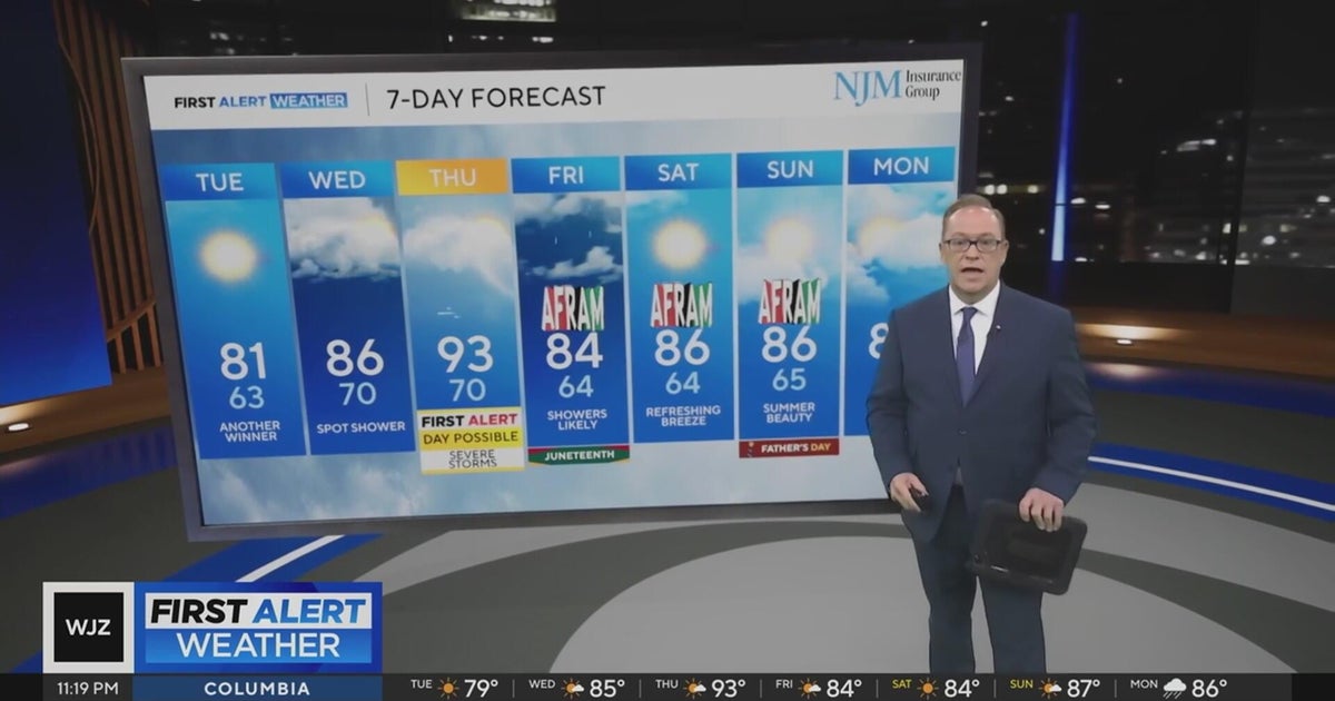 Near perfect weather in Maryland on Tuesday
