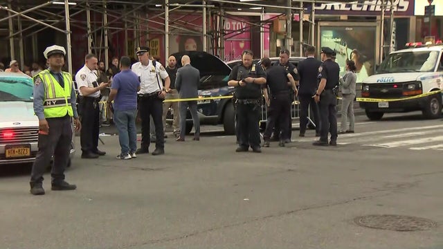 Police on a Times Square street 