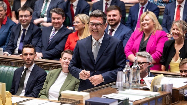 Andy Burnham is sworn in as the new MP for Makerfield in London 