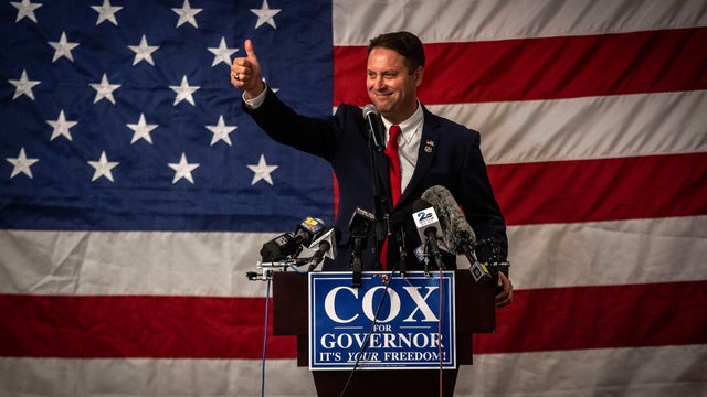 Election night watch party for Republican Gubernatorial candidate Dan Cox, on November 08 in Annapolis, MD. 