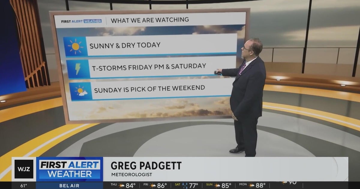 Sunny Thursday, but rain returns for start of weekend in Maryland - CBS ...