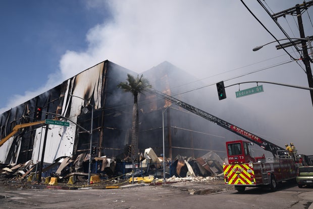 LA investigating construction at warehouse involved in massive fire