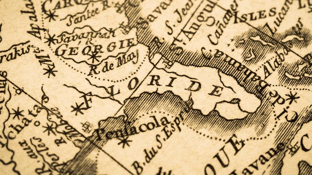 Old map America &middot; Florida 