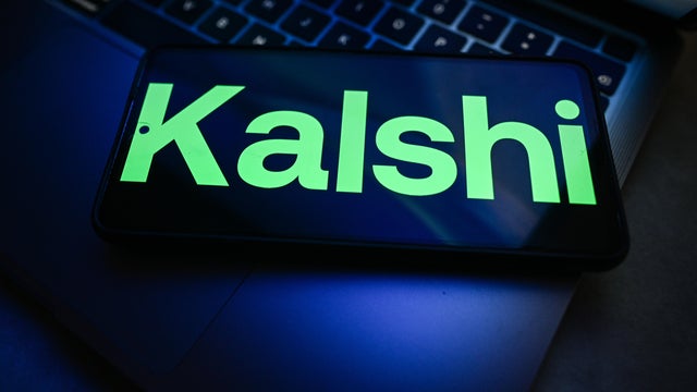 In this photo illustration, a Kalshi logo is seen displayed 