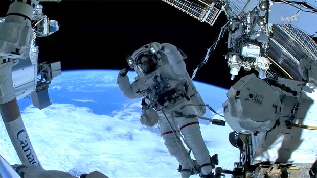 NASA astronauts operate on space station's broken robot arm