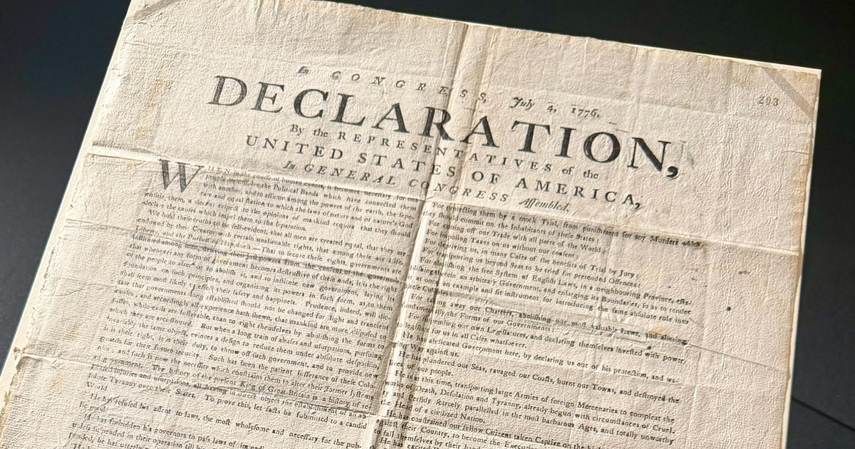 "Vanishingly rare" copy of Declaration of Independence found in U.K.