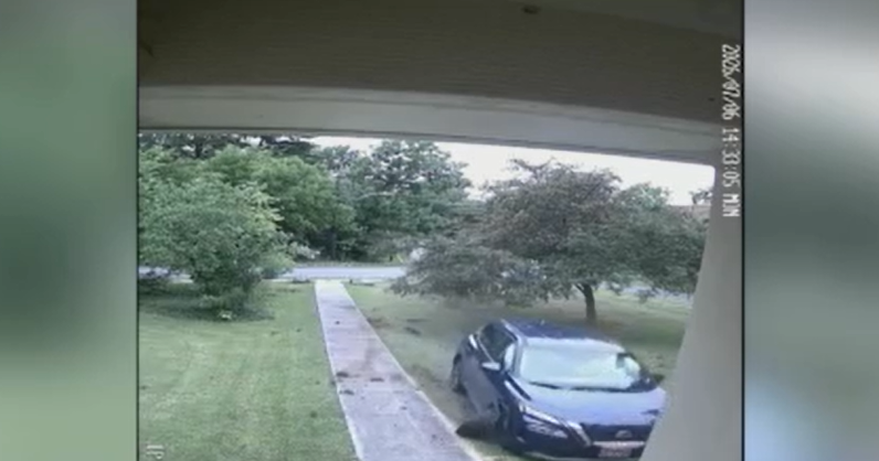 Video shows car skidding off road and into Baltimore County woman's yard for 9th time