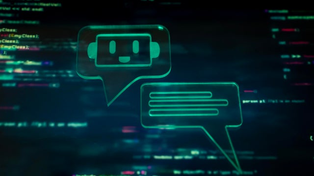 The Power of Chatbots: Changing Industries and Customer Service. Yellow Chatbot Icon Processes 3D Text. 