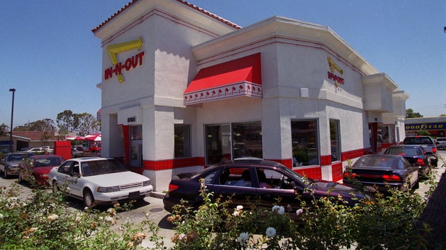 A lunchtime line of cars going through the drivethru literally wraps around the InNOut at S. Bris 