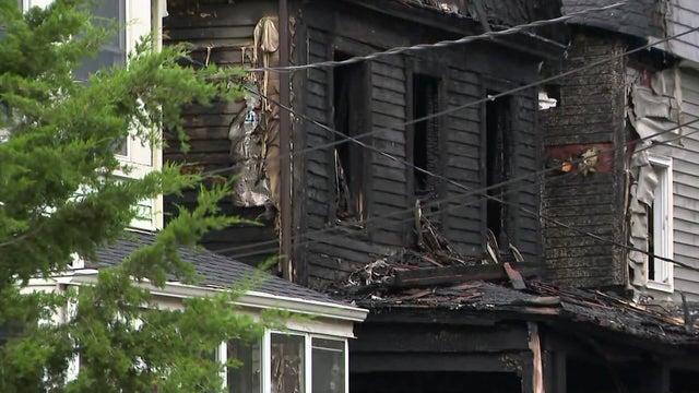 Exterior of fire-destroyed house 