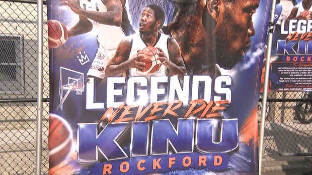 A banner with photos of Kinu Rochford and the words "Legends never die"