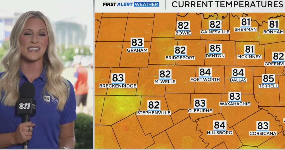 Midday Tuesday temps still in the 80s, but North Texas is still