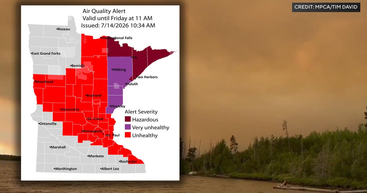 Much of Minnesota, including metro, under air quality alert amid northern wildfires, extreme heat