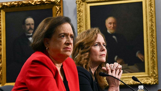 Supreme Court Justices Elena Kagan and Amy Coney Barrett testify before a House subcommittee in Washington, D.C., on July 14, 2026. 