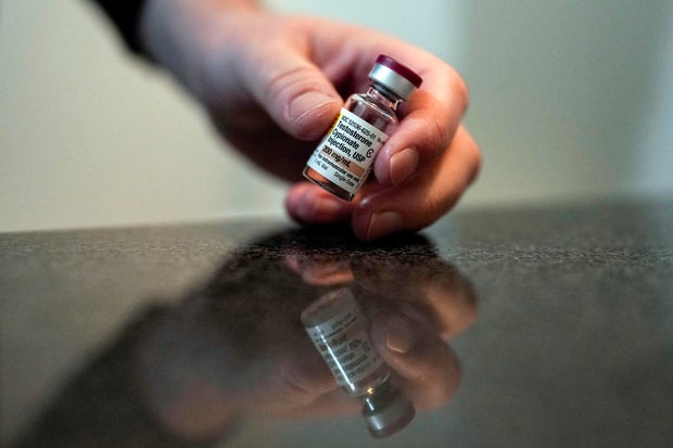A vial of testosterone replacement drugs