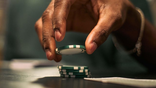 Poker Chips during Friendly Game Night 
