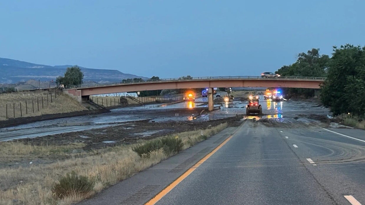Colorado crews continue work to clear mudslide debris covering I-70 in ...