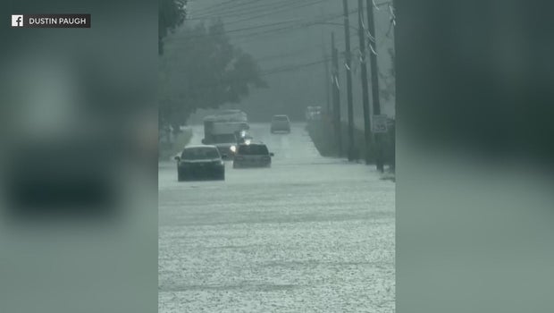 Torrential rain turns roads into rivers in Hammonton, New Jersey: 