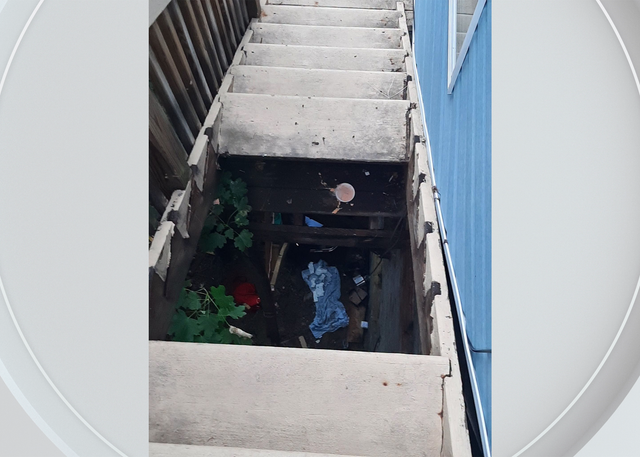 Staircase collapse sends woman falling about 20 feet, officials