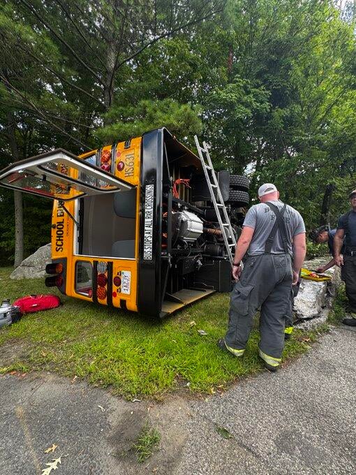 School bus rolls over in Boston, sending 4 to the hospital - CBS Boston