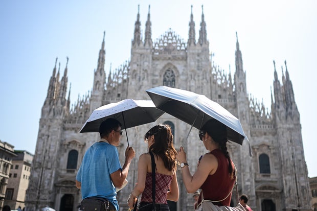 Heatwave in Milan, Italy