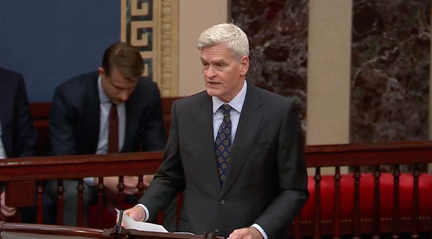 Sen. Bill Cassidy speaks on the Senate floor on Friday, Aug. 7, 2026.