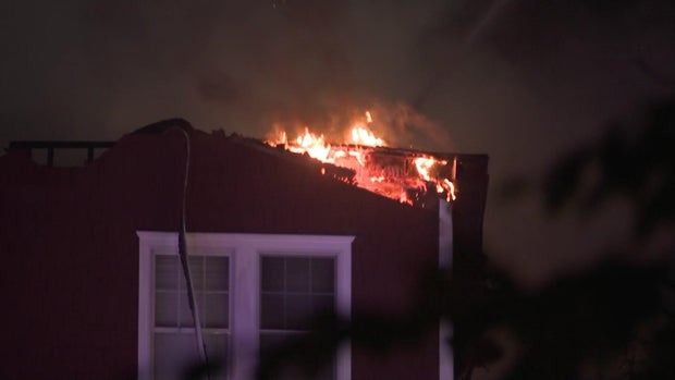 Apartment complex on fire