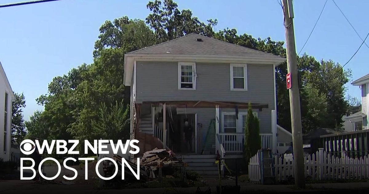 3 sent to hospital after car crashes through front porch of Brockton house